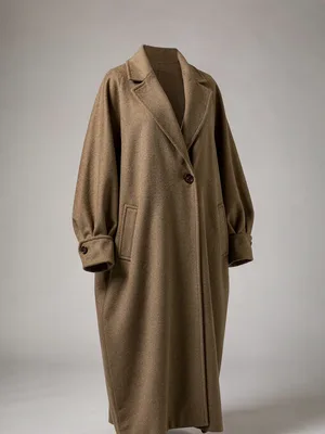 Women's Oversized Wool Blend Coat - Camel thumbnail